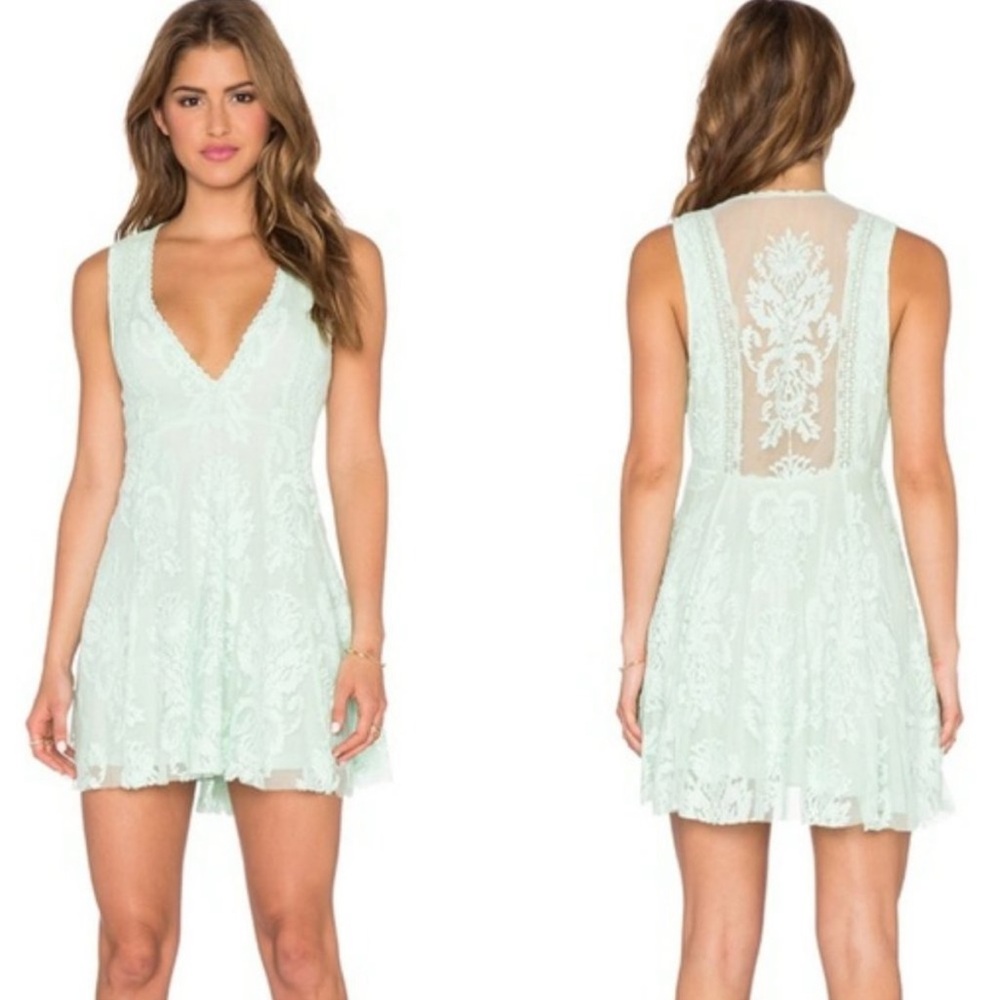 Free People Reign Over Me Embroidered Mesh Dress